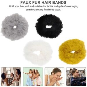 4pcs Hair Ring Hair Ponytail Hair Bobbles Pom Hair scrunchies